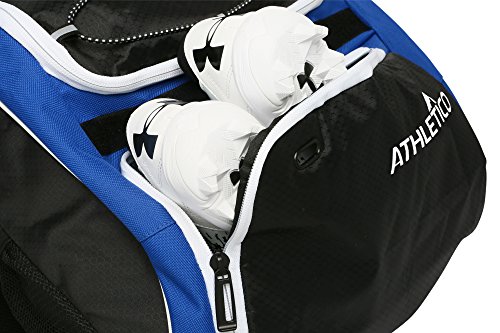 Athletico Baseball Bat Bag - Backpack For Baseball, T-Ball & Softball Equipment & Gear For Youth And Adults | Holds Bat, Helmet, Glove, & Shoes | Separate Shoe Compartment & Fence Hook (Blue) #TOP4