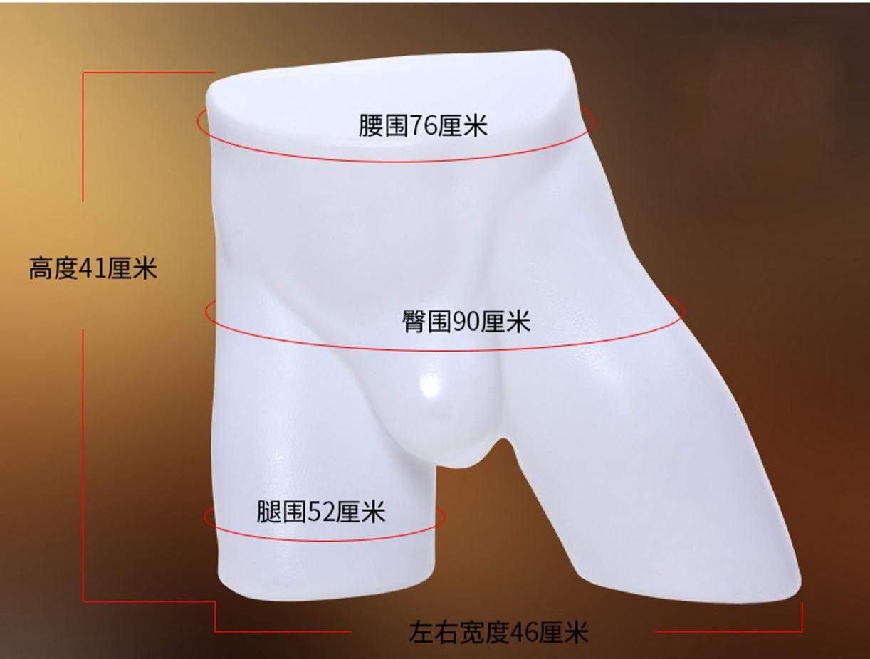WellieSTR 1PC (White) Unbreakable Plastic Black The Lower Half Body Male Mannequin Torso for Men's Underwear Display,Mannequin Male Hip