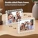3Pack Magnetic Acrylic Picture Frames 5×7 Inch - Scalloped Photo Frame with 10+10mm Thick Block, Double Sided Clear Frames for Desktop Display | Trendy Home Gift (Clear, 5X7)