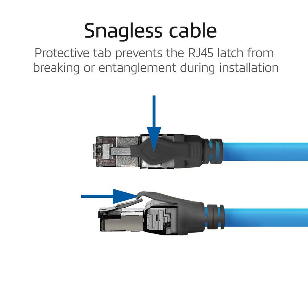 ACT Câble d'installation CAT6A S/FTP, 30 m, pré-assemblé, prise en charge 4PPoE, 100 W, 23 AWG, classification B2ca, connecteur RJ45, pour environnements à haut risque, mâle vers femelle - FB0130