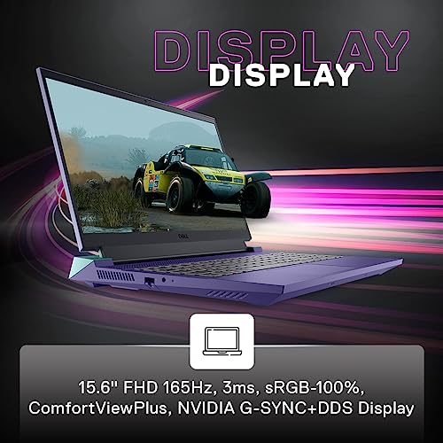 Image of Dell G15-5530 Gaming Laptop, Intel Core i7-13650HX /16GB /512GB SSD /NVIDIA RTX 4050, 6GB GDDR6 /15.6 inch (39.62Cms) FHD 165Hz, 3ms, sRGB-100% /Win 11+MSO'21+McAfee 15 Month /Pop Purple With Neo Mint /2.65 Kgs