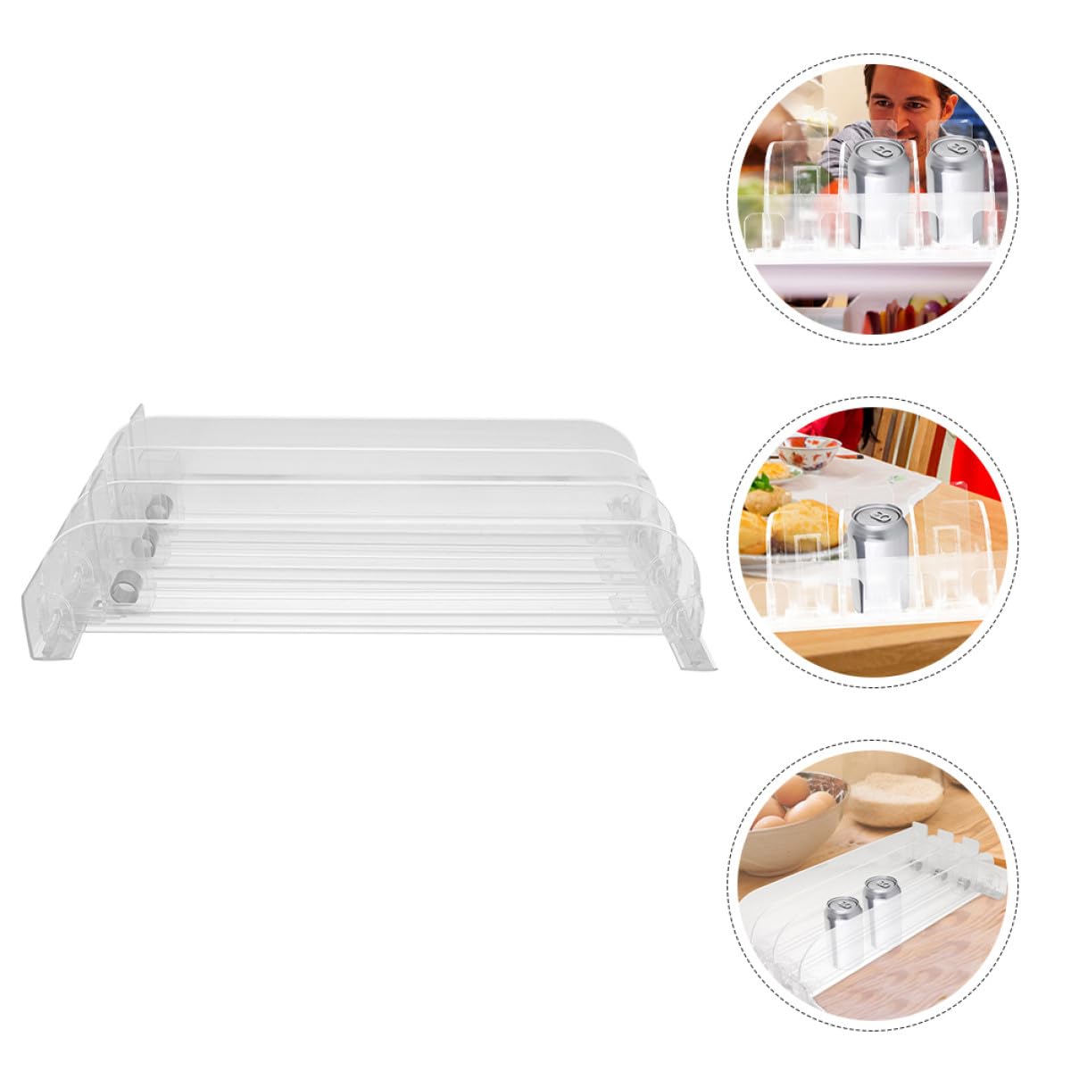 Distributeur Automatique Coulissant 36 CM pour Boissons et Cosmétiques Poussoir de Rayonnage Plastique 3 Pièces Réapprovisionnement Simplifié en Magasin