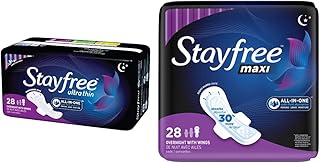 Stayfree Ultra Thin Overnight Pads with Wings, For Women, Reliable Protection and Absorbency of Femi and Maxi Overnight Pads with Wings For Women, Reliable Protection and Absorbency of Feminine Pe