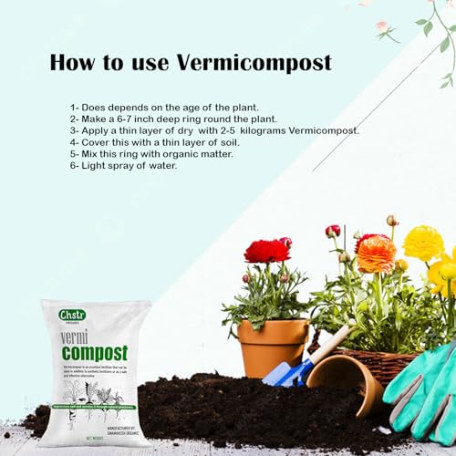 Image of Vermicompost Organic Manure for Home Garden, Pots and Farming (25 Kg)