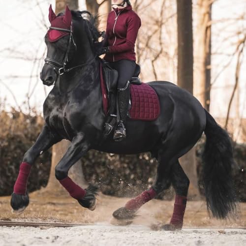 Image of Horse Polo Leg Wraps Soft Fleece Wraps Equestrian Leg Bandage 4-Pack (Cob(8.2ft), Wine Red)