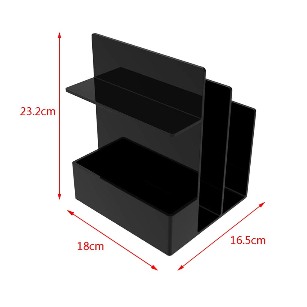 Menedżer plików na pulpicie z tworzywa sztucznego Organizer na dokumenty na biurko z akrylu, stojak na czasopisma, wielokolorowy, 18x16,5x23,2 cm(Clear)