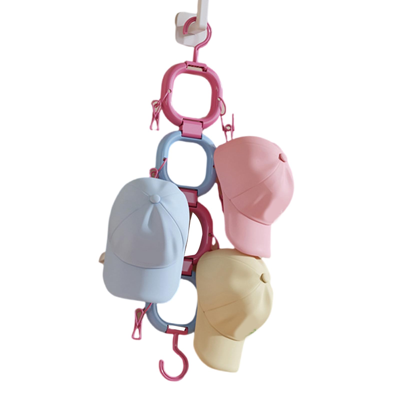 HZBB Space Saving Over the Door Hat Rack for Scarves and Bags Wall Mounted Storage Organiser for Baseball Caps Accessories Pp Hat Organiser for Scarves and Bags