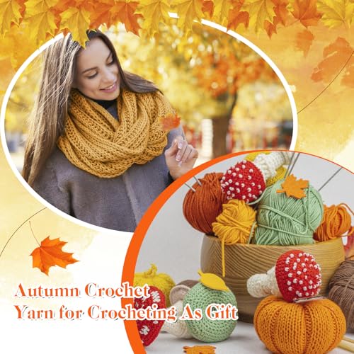 Image of Timgle 12 Skeins Autumn Yarn, Fall Color Cotton Yarn Bulk for Crocheting