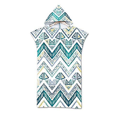 Stillshine Adulto Natación Playa Surf Poncho Albornoz con Capucha Toalla de Microfibra Albornoces Nadar Toalla de Playa Toalla de baño -Muchos Estilos (Turquesa)