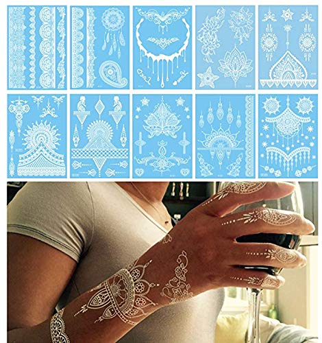 Pack of 9 Sheets, Temporary Tattoo Stickers For Women and Young Girls, Waterproof Tattoos with Fashion Design.