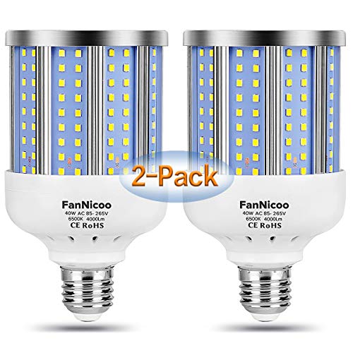 2 Pack 280w Equivalent Led Corn Light Bulb 4000 Lumen 6500k Cool White Daylight 40w Led Corn Lamp E26 E27 Medium Base For Indoor Outdoor Warehouse Garage Basement Backyard Factory Barn And Many Area Buy