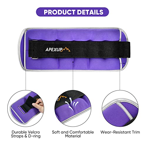 Apexup Ankle Weights Sets For Men Women Kids, Soft Breathable Leg Arm Wrist Weight For Training Yoga Workout Walking (Purple, 0.5X2 Lbs) #TOP2