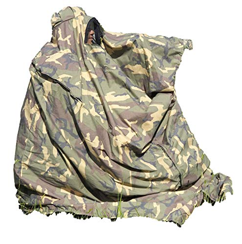 Escondite de camuflaje para observar la vida silvestre, fotografía ligera oculta en material de polialgodón de camuflaje con patrón de bosque.