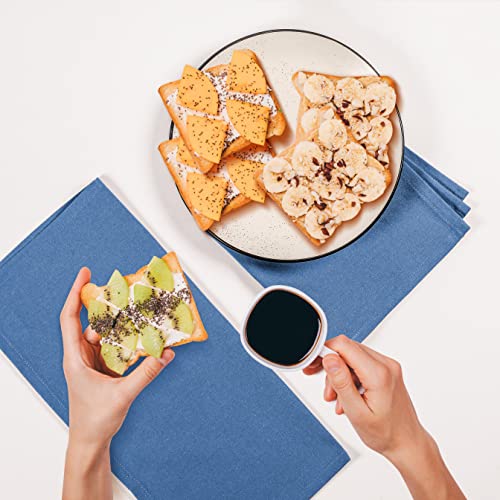 Twiny Threads Cloth Napkins 100% Cotton 17 X 17 Inch Dinner Napkins Set Of 12 Cotton Dinner Table Napkin Soft Washable Hotel Quality Kitchen Napkins For Home, Restaurant, Wedding - Sky Blue #TOP3