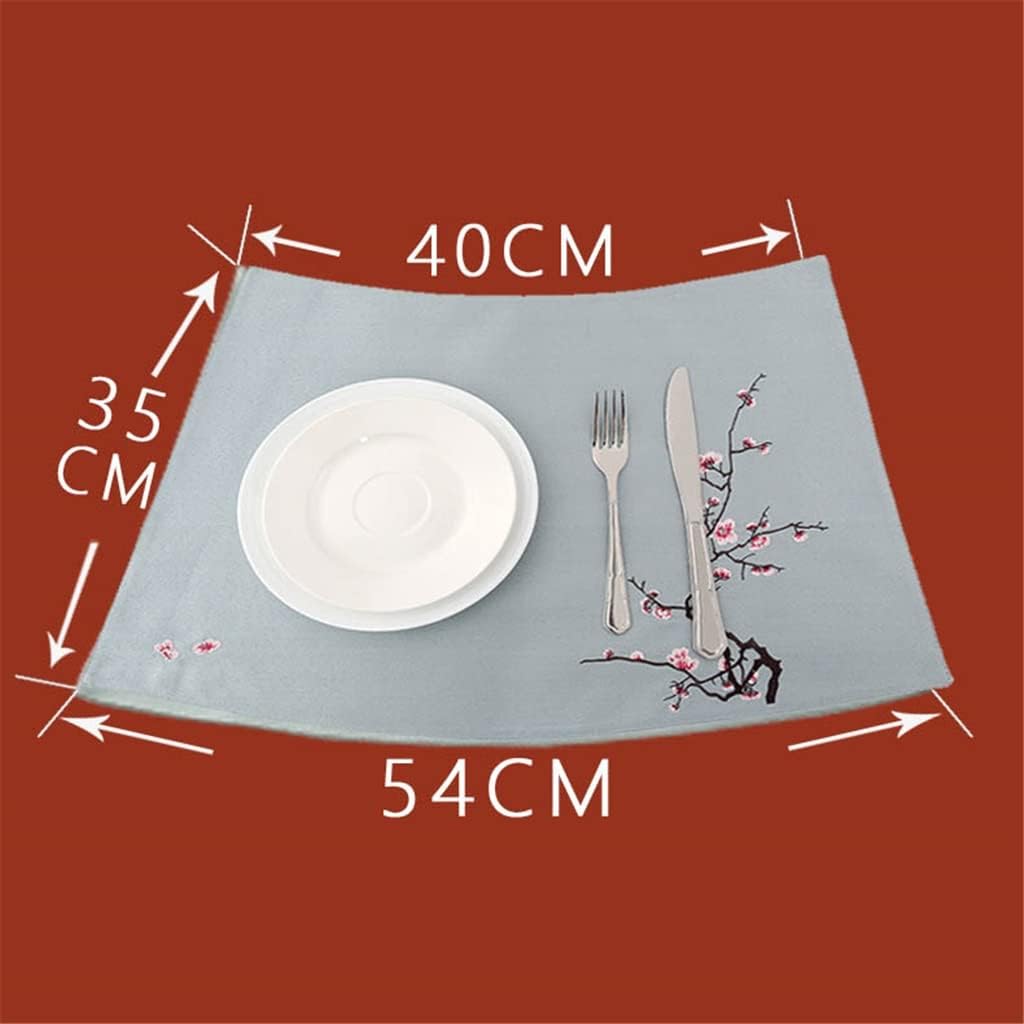 Embroidered Satin Decorative Table Place Mats Coasters Table Mats Heat Insulation Placemats