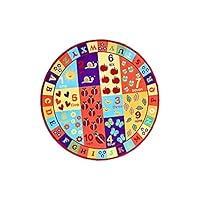 Furnish my Place 740 ABC with Numbers ABC Area Rug for Kids, Educational Alphabet Letter & Numbers, Multicolor (7'10\" Round)
