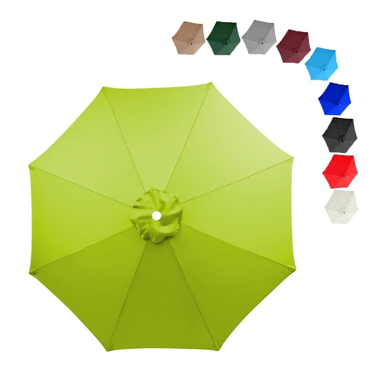 MObyat 230cm/270cm/300cm Patio Umbrella Replacement Canopy, 8 Ribs Umbrella Canopy Cover, UV Protective Replacement Parasol Fabric Cover, Canopy Only(Grass Green,230cm) โ image 1