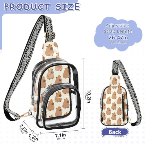 Riñonera transparente compacta y elegante con estampado original de capibaras 3