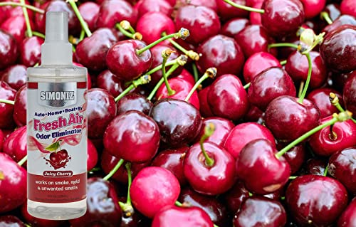 Simoniz - Fresh Air Auto Odor Eliminator 8 Ounce - On-The-Go Car Odor Eliminator Pump Spray - Eliminates Bad Scents & Odors - Home, Pets, Bathroom, Kitchen, Living Room, Car (Juicy Cherry) #TOP1