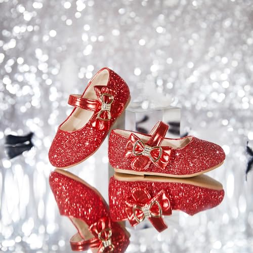 Image of Felix & Flora Toddler Flower Girl Dress Shoes - Baby Girl Ballet Mary Jane Flats for Party School Wedding
