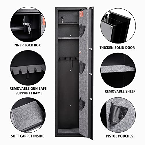 Snapklik.com : Fireproof Gun Safe, Quick Access 5 Gun Cabinet Rifle Gun ...