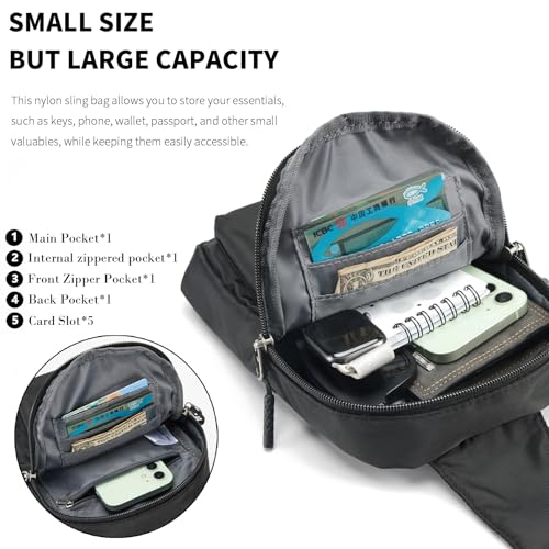 Seoky Rop Small Crossbody Bags for Women Men Nylon Water Resistant Sling Bag for Running Workout Travel4