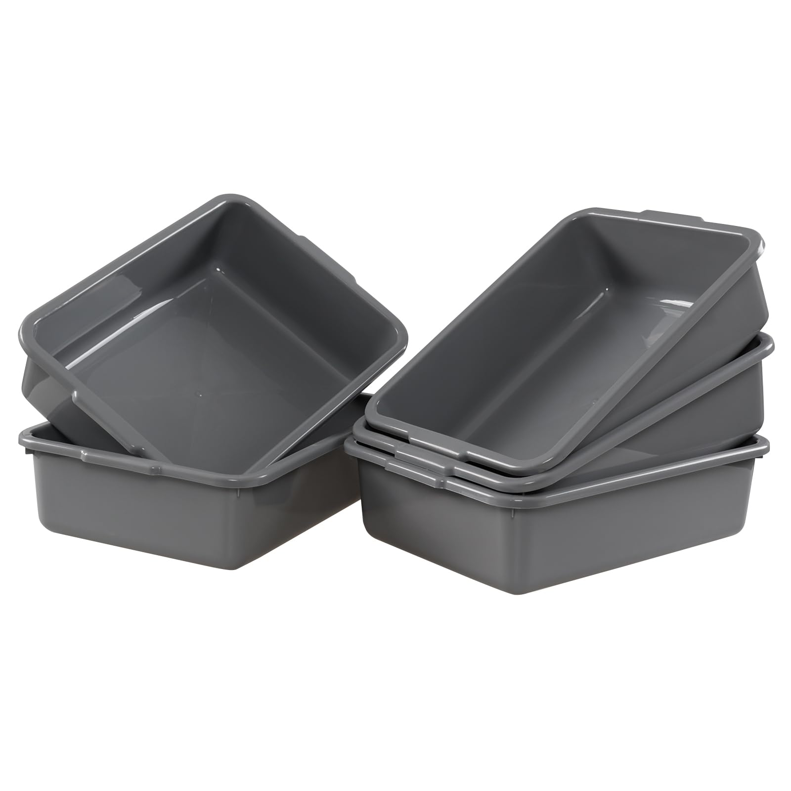 Farmoon Lot de 5 bacs de service alimentaire 8 L, petite boîte de bus commerciale, gris