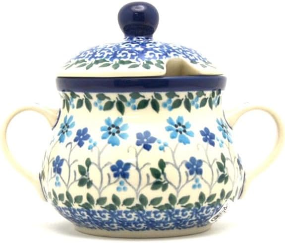 Polish Pottery Sugar Bowl - Georgia Blue