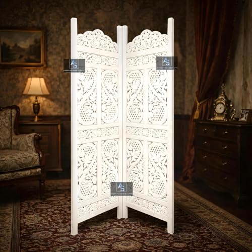Image of Partition for Living Room,Divider,Partition Wall Room Divider Screen Separator, Wall Panel Divider for Hall | Bedroom |Office | Puja Room | Restaurant S Design (2 Panel White)
