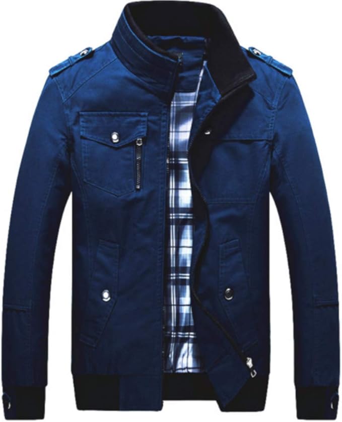 Amazon ジャケット メンズ トレンチコート ミリタリージャケット ビジネス 作業着 コート ジャンパー 上着 長袖 通勤 通学 秋冬 Xl ネイビー コート ジャケット 通販