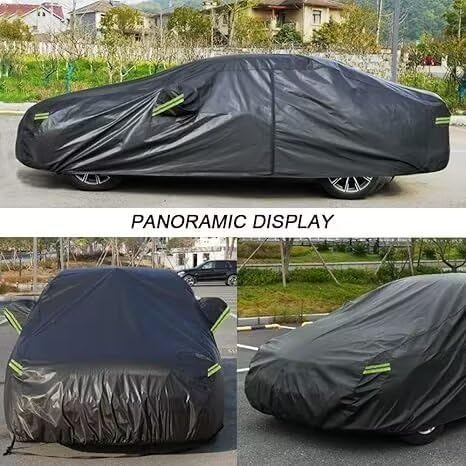 Image of Kaugung Car Cover Custom fit BMW 3 Series F30 320i 325i 328i 330i(2011-2018), 7 Layers Windproof All Weather Waterproof Outdoor Cover Sun Rain UV Dust Snow Protection. Black