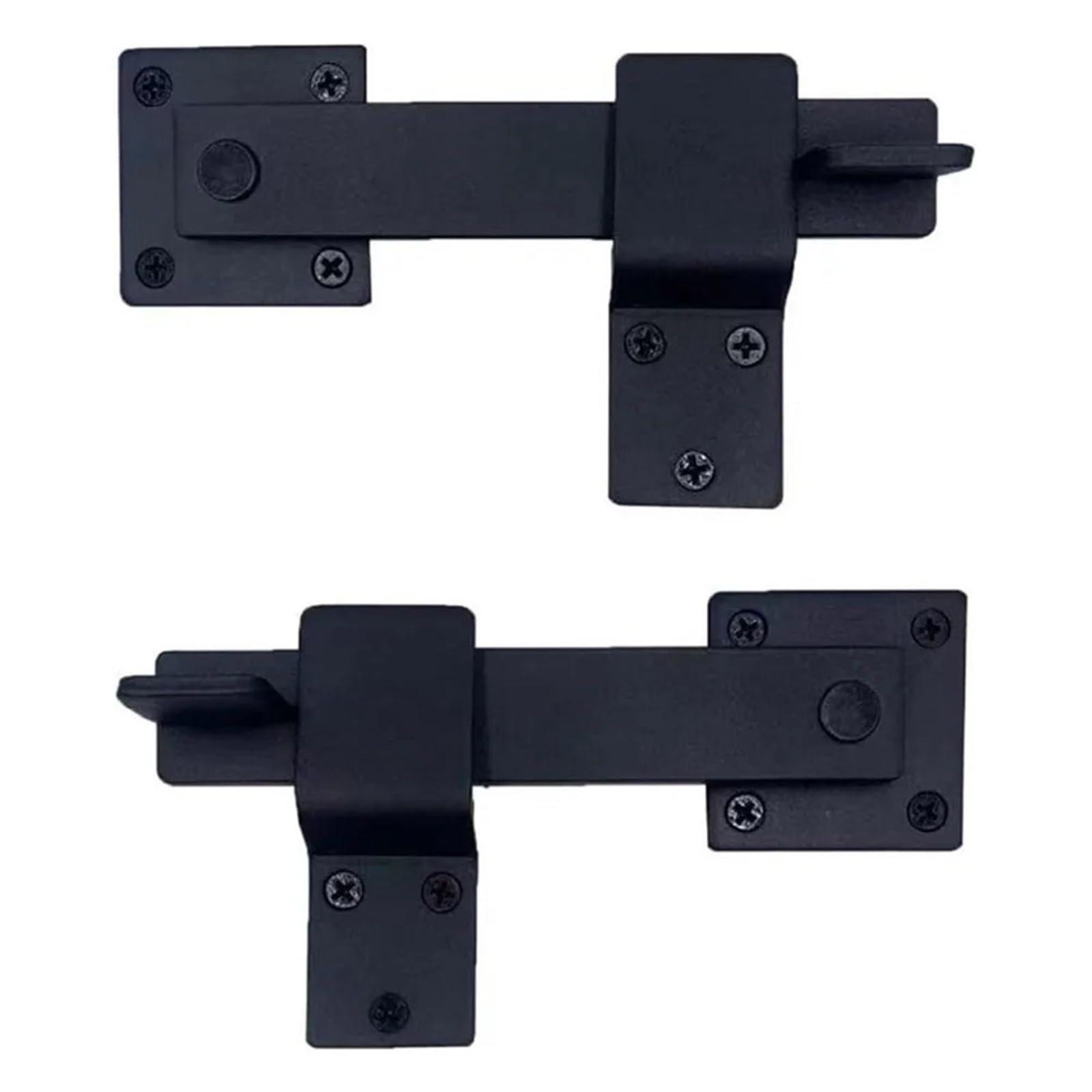 Wuyxto One Color 2Pcs Latch Barn Door Black Carbon Steel Flip Fence Gate For Interior