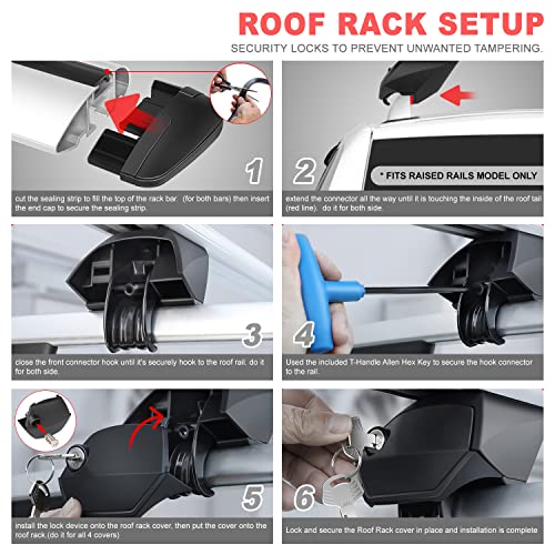 J2 Engineering J2-Rr-120-Wh Pair Of 49" Aluminum Roof Rack Cross Bars Cargo Luggage Carrier For Raised Rails With Angled Edges, Universal, 32" - 48.5" Adjustable, Silver #TOP4