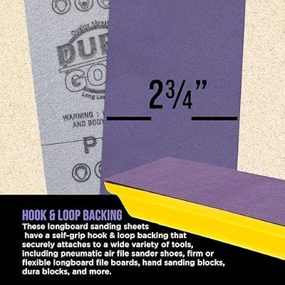 Dura-Gold Premium 80 Grit Purple Film Ceramic Longboard Sandpaper, 2-3/4 Wide Continuous 12 Yard Roll - Hook & Loop Backing for Auto & Woodworking Air File Long Board Sanders, Hand Sanding Blocks