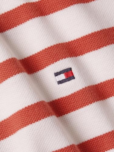 Tommy Hilfiger Damen Poloshirt Kurzarm Stripe Slim Fit, Mehrfarbig (Breton STP/Ecru/Terra Red), XL – Ansicht 4