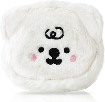 Plush Coin Purse, Soft Change Purse Coin Pouch with Zipper, Bear Shaped Coin Wallet for Women and Girls, Exquisite Coin Bag Small Storage Bag for Lipsticks, Coin, Cards, Cash white