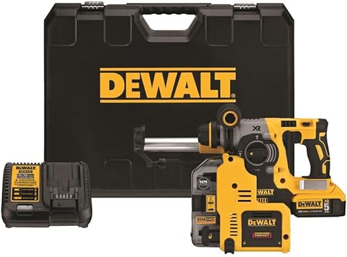 Miniatura 7 de DEWALT Martillo giratorio 20V MAX XR, SDS Plus, en forma de L, extractor de polvo a bordo, 1 pulgada (DCH273P2DHO)
