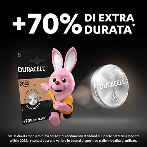 Duracell 2025 Lityum Düğme Piller (2’li Paket) 3V, Bebek Güvenlik Teknolojisi, Anahtarlık, Akıllı Bileklikler ve 3D Gözlüklerde Kullanım, Bebek Güvenlikli Paketleme - Görsel 2