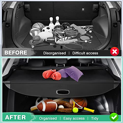 Image of Powerty Cargo Cover for 2021-2026 Kia Sorento Accessories, Canvas Trunk Cover Retractable Trunk Security Cover Privacy Shielding Shade for 2021-2026 Kia Sorento
