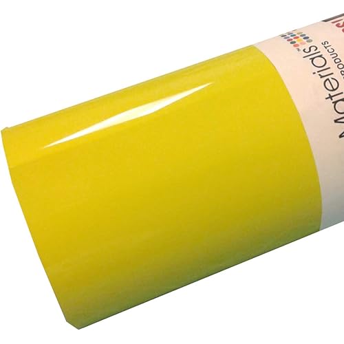 ThermoFlex Plus 15" Roll, Iron on Heat Transfer Vinyl, HTV (Lemon Yellow, 5 Feet)
