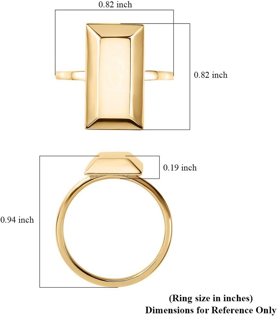 LUXURO 10K Yellow Gold Bar Ring - Solid Gold Rings for Women - Wedding Gold Jewelry Birthday Gifts for Women 1.75 Grams