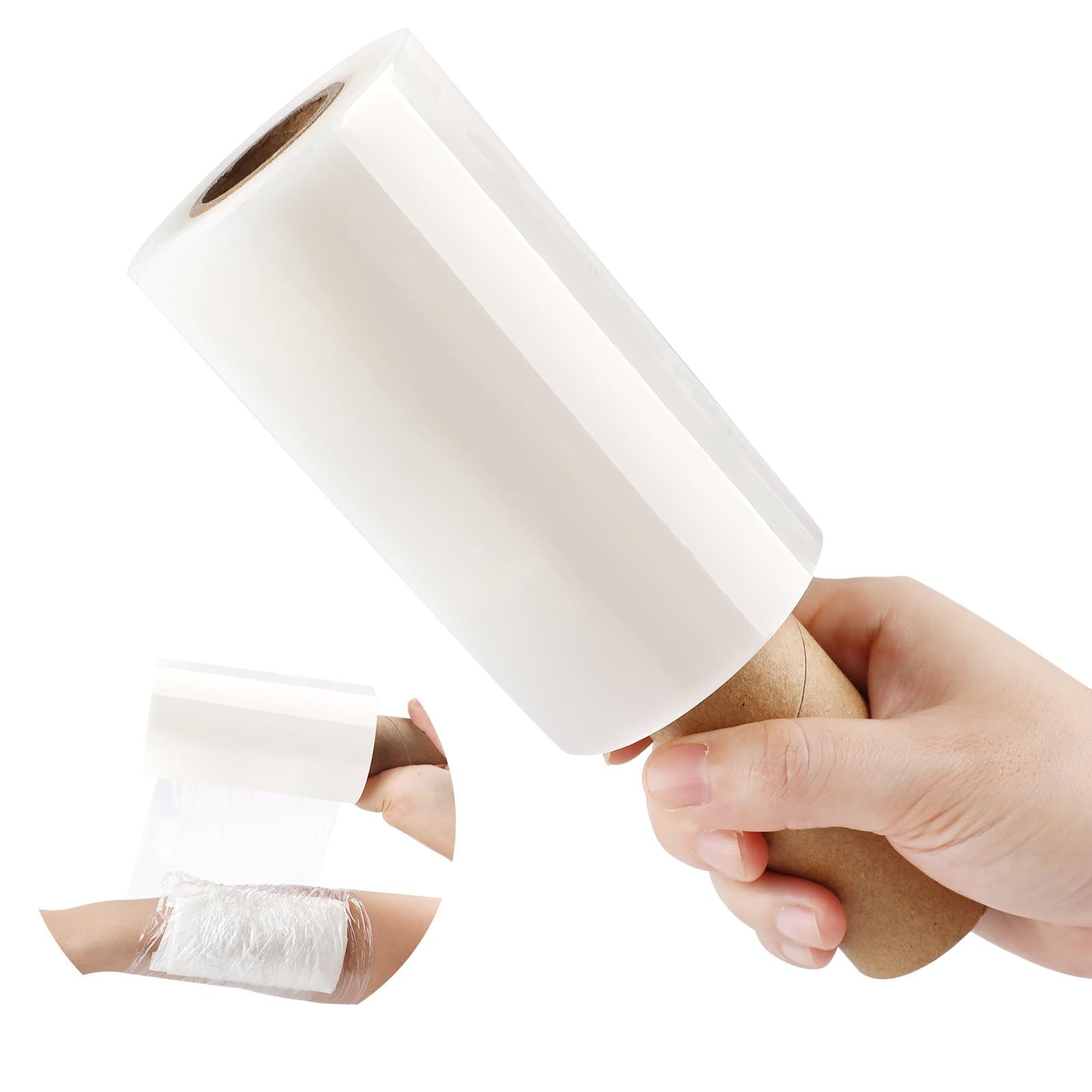 Film Plastique Transparent 12,9 Cm X 150 M Avec Poignée - Film Étirable Pour Déménagement Et Emballage