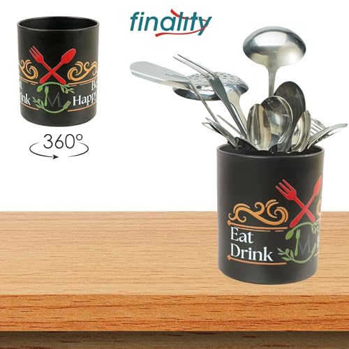Image of FINALITY cutlery holder for kitchen accessories, Best use for spatula holder (Black + UV)