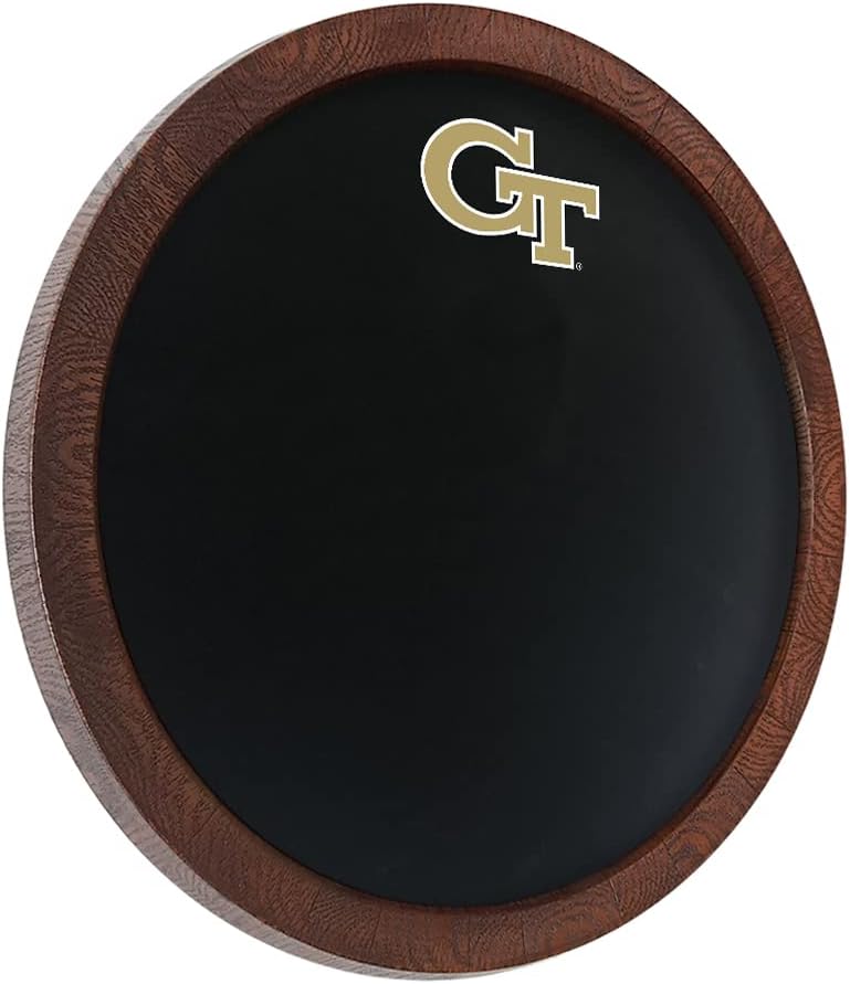 The Fan-Brand NCAA Georgia Tech Yellow Jackets - Chalkboard Faux Barrel Top Sign - Sports Team Bar Sign Décor: Home, Dorm, Garage, Office, Fan Cave