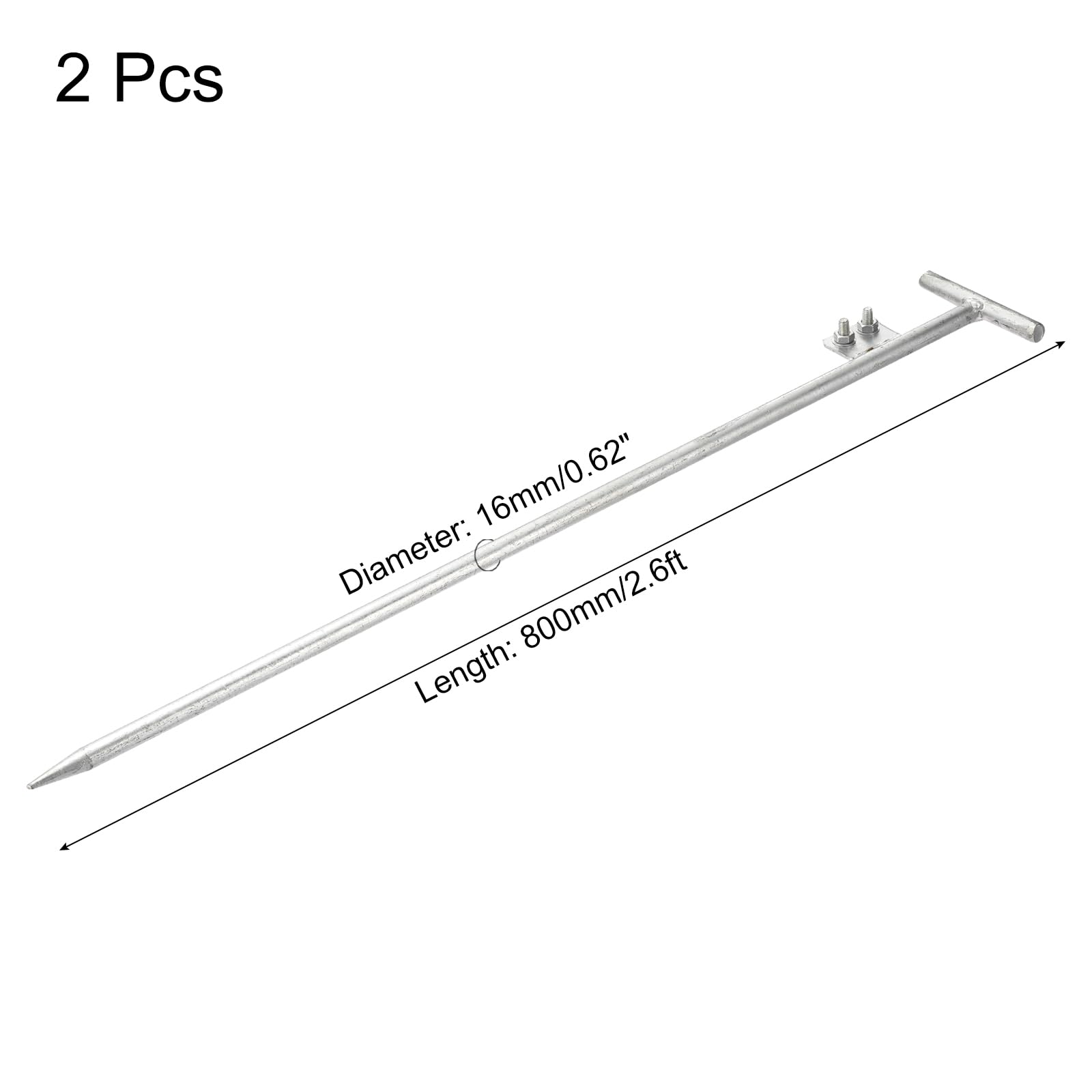 QUARKZMAN Palo Terra Freddo Zincato Messa a Terra 2.6ft 2pz