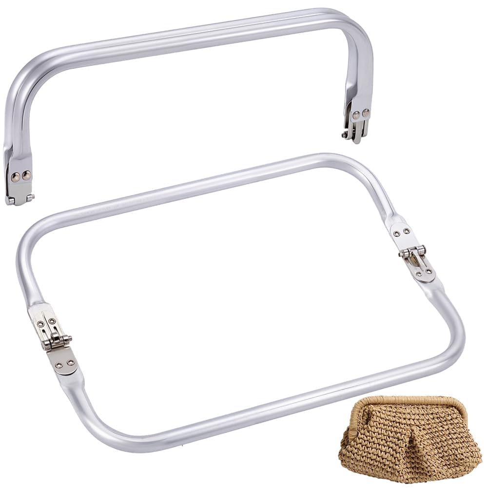 Beebeecraft 2Pcs Rectangle Lock Purse Frames 25cm Aluminum Bag Frames — image 1