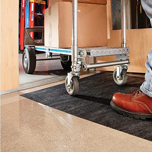 Image of PIG Adhesive-Backed Floor Mat | Grippy Entrance Mat | Ultra-Duty | 3' W x 50' L | Black | GRP36201-BK