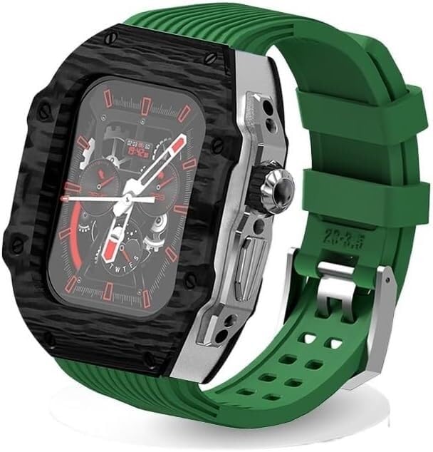 Kit modification fibre de carbone Apple Watch 45mm 44mm bracelet de rechange Ultra