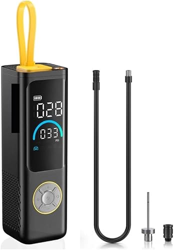 Inflador de Aire Portátil Compresor Eléctrico Digital con Pantalla LED, Batería Recargable, Apagado Automático, para Carro, Moto, Bicicleta y