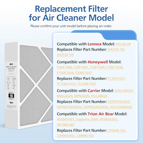 Image of 20x25x5 MERV 16 Air Filter Compatible with Lennox HCC20-28 HVAC System